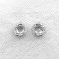 Sterling Silver 5*5mm Semi Mount Stud Earrings Empty Frame Support Blank Setting S925 Base Without Center Stone for DIY Inlay