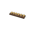 Tequila beverage board serving wooden tray small wine glass holder display with metal handle birthday party wedding gift