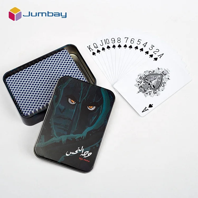 Professional Personal Customization Brand Play Card Deck Advertising Poker Paper Custom Printing Playing Cards With Metal Box