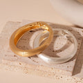 2025 New Arrival Minimalist Metallic Irregular Circle Adjustable Bracelet Brushed Women Matte Gold/silver Bangle Bracelets