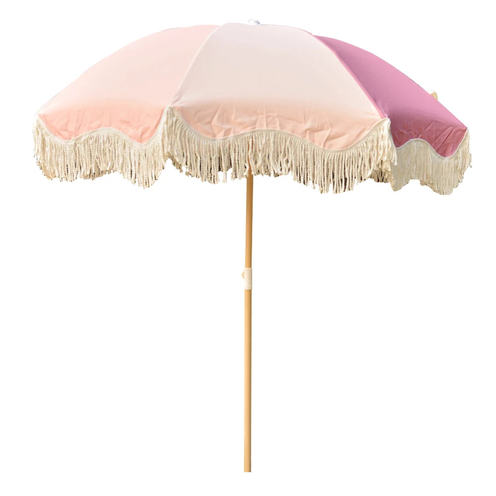 Instant Delivery of Spot Goods Parasol Picnic Pool Sea Fringe Sun Outdoor Fabric Beach Umbrella