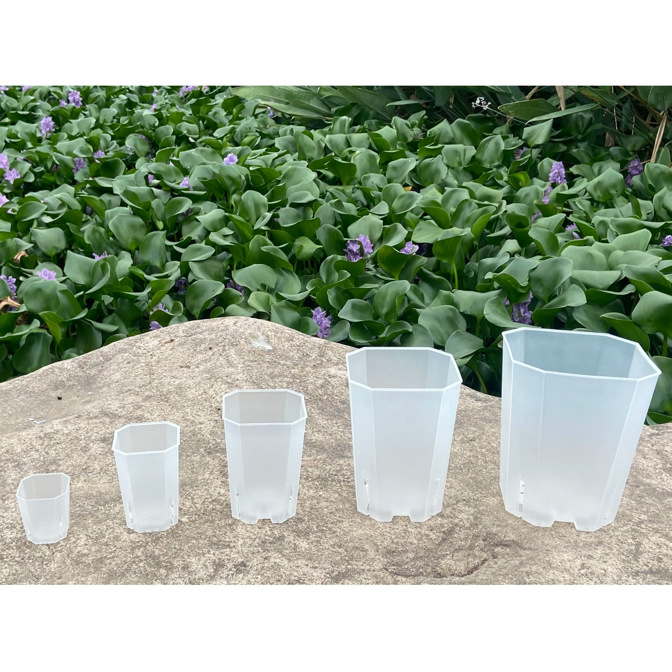 Garden Decoration Tall Slit Square Transparent Clear Plastic Bonsai Plant Planters Succulent Flower Macetas Pot