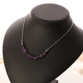 2025 Hot Selling Natural Stone Pendant Silver Plated Necklace Healing Amethyst Gemstone Pendant Necklace Bracelet Set