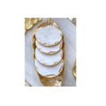 Wholesale Natural White with Gold Trim Marble Coaster Round & square 10-12cm for Mugs Cups  Kitchen Home Decor