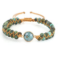 4mm Africa Turquoise Beaded Natural Main Stone Knitting Bracelet ST168