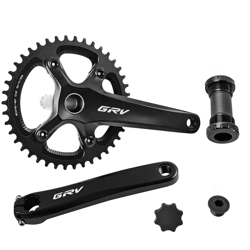 4 Hole  Bcd110 38/40/42/44/46/48t Chainrings and 170mm Crank With Bottom Bracket Gravel Bicycle Crankset