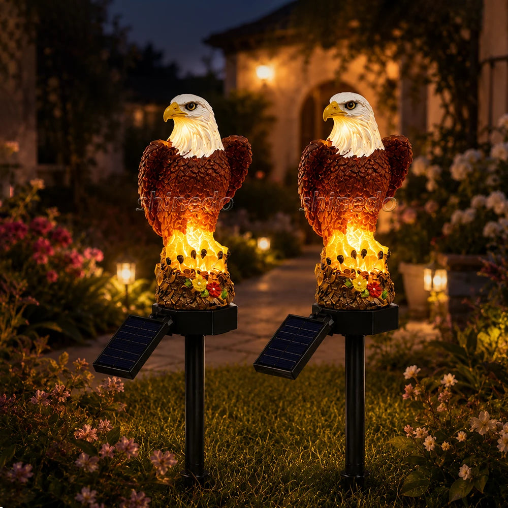 Solar Power Led Eagle Shaped Garden Inserted Ground Plug Lamps Landscape Lawn Lamps Decoration Resin Solar Garden Ground Light