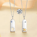 Jigsaw Puzzle Brick Pendent Lover Relationship Necklace Couple Matching Necklace for Women Men Couple Stitching Necklace
