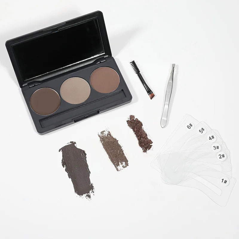 OCHAIN Waterproof Eyebrow Enhancer Double Color Private Label Long Lasting Eyebrow Kit With Eyebrow Brush