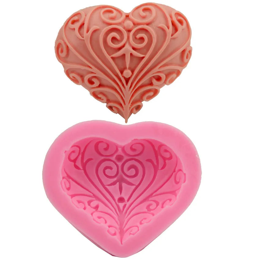 D-0289 Love flower rattan shape silicone mold rose chocolate Fondant cake decoration mold DIY baking tool