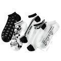 Wholesale Elastic Panda Grid Letter Black White Women Ankle Crystal  Sheer Short Stockings Socks Cotton Breathable