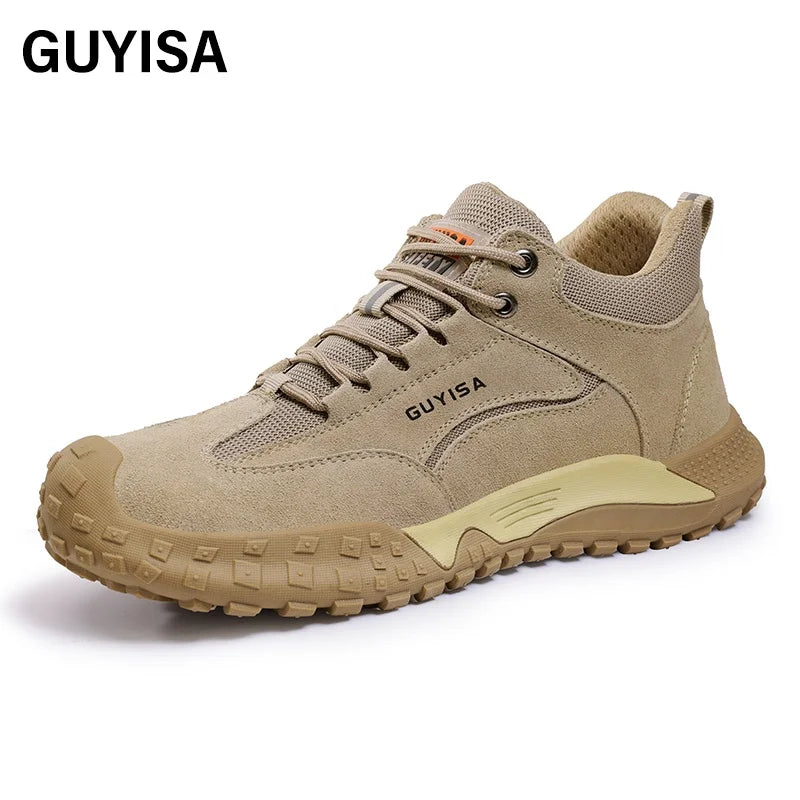 GUYISA Hiking Safety Shoes Welder Anti Scald Steel Toe Safety Work Boots