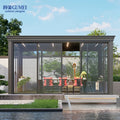 Four Seasons 4*3 3*4 Motorized Electric Modern Garden Outdoor Aluminum Louvered Pergola Pavilion Gazebo Pergola with Sides Roof