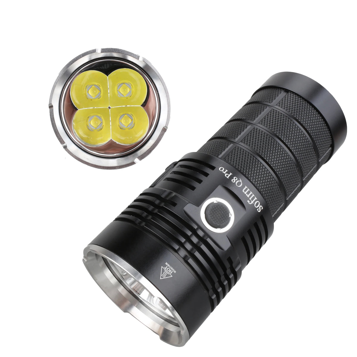 Long Throwing High Power Q8 Pro 11000lm Rechargeable LED Flashlight with 4* XHP50B LEDs Anduril 2 UI