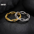 Top Icy Gold Plated 925 Sterling Silver VVS Moissanite Ring Fine Fashion Engagement Wedding Jewelry for Men Women Cuban Style