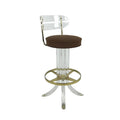 Acrylic Leather High Stool Modern Dining Hotel Clear Bar Chair