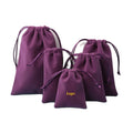 Logo Custom High Quality Thick Purple White Black Pink Jewelry Velvet Drawstring Storage Bag Small Velvet Jewelry Pouch Bag