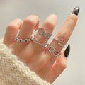 New Fashion Vintage Trend Butterfly Ring Set for Women Jewelry