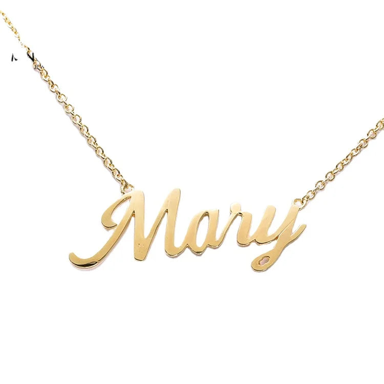 Wholesale Custom Jewelry 925 Sterling Silver Gold Plated Link Chain Trendy Pendant Name Women Wedding Gift Necklace