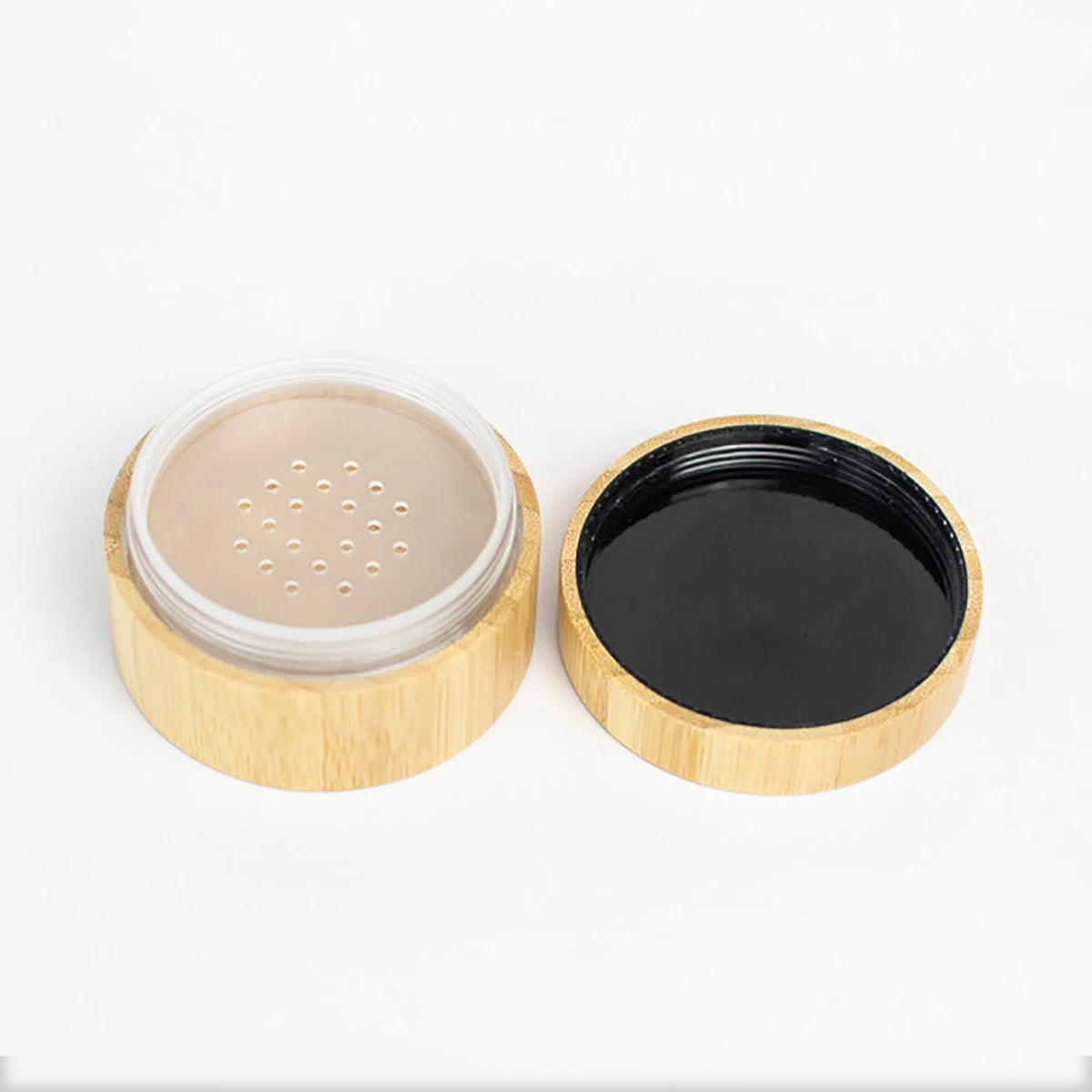 Natural Bamboo Cosmetic Packaging Jar Loose Powder Can