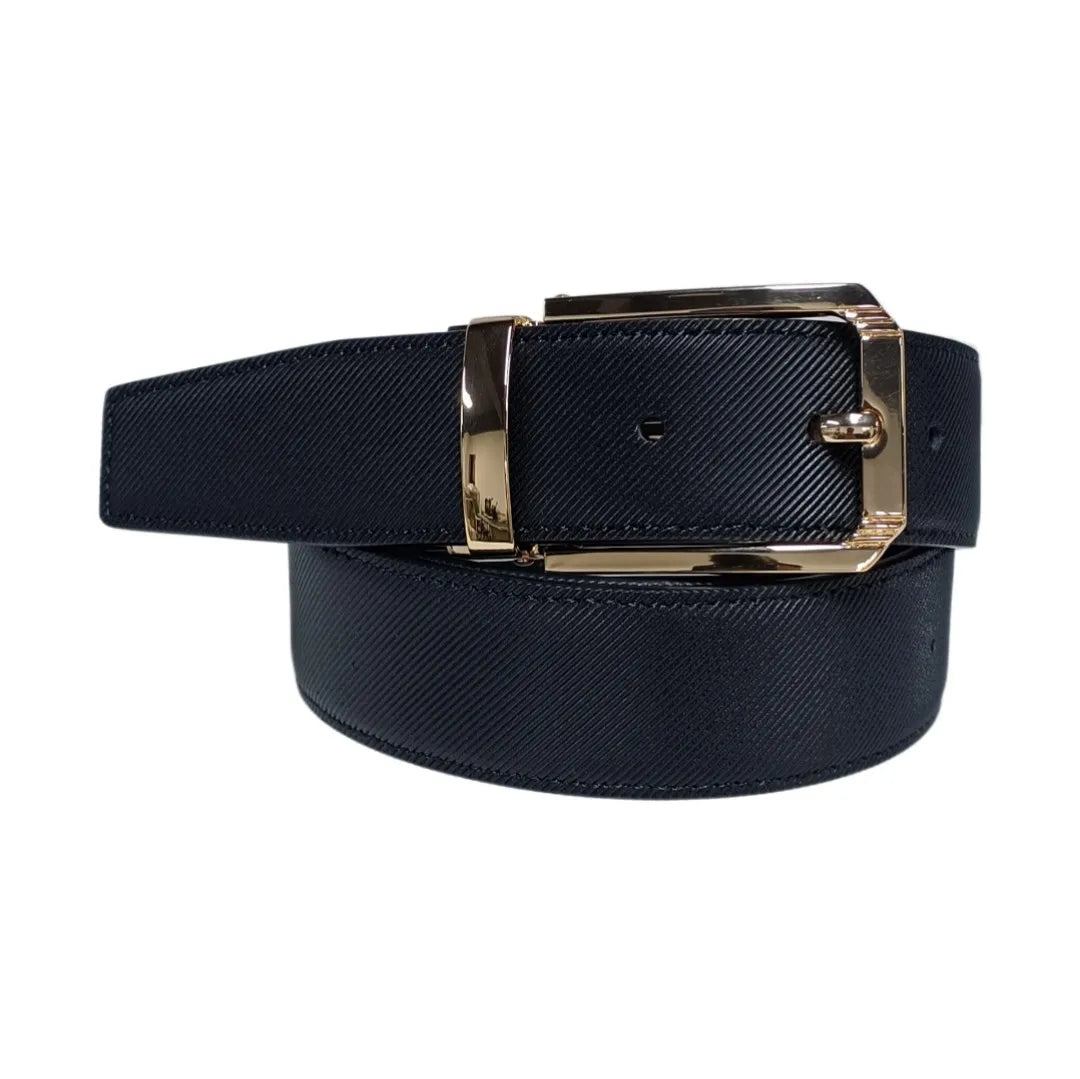 High-quality Classic and Fashionable Design Suitable for Work Business and Leisure Men's Leather Belt with Gold Belt Buckle