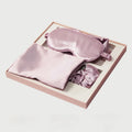 Satin Silk Sleep Mask 4 Pieces Sleep Set Satin Silk Pillowcase  Hair Band Scrunchies Eye Mask Personal Travel Sleep Accessories