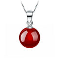 SC S925 Sterling Silver Carnelian Necklace Pendant Charm  Natural 10mm Bright Crystal Red Carnelian Pendants for Necklace Making