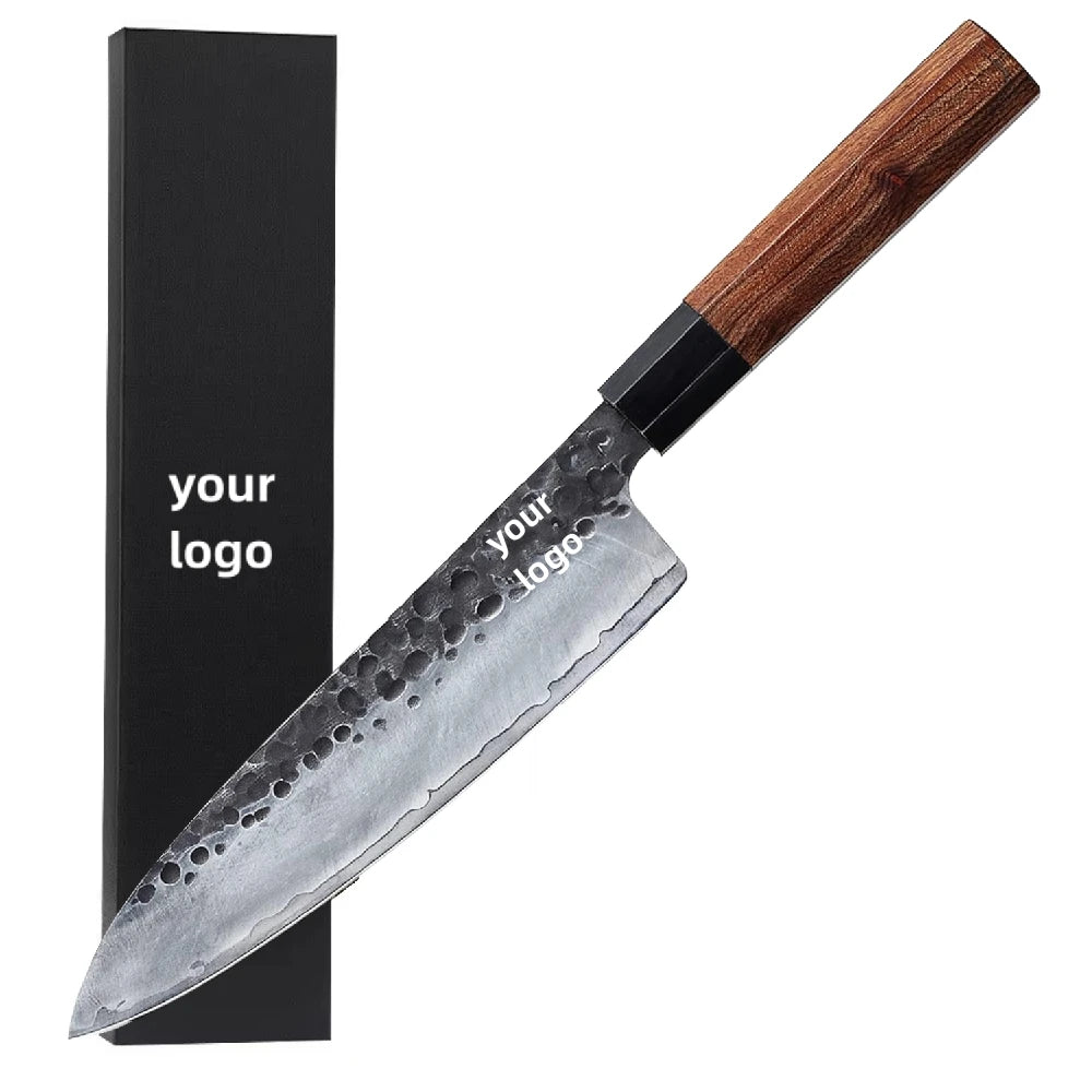 2024 Japanese Style Kitchen Knife Set Hand Forged 9cr18mov Stainless Steel Chef Knife Octagonal Handle Nakiri Food Use Metal