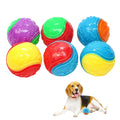 Wholesale Eco-Friendly Cartoon 9cm Indestructible Dog Chew Ball Colorful TPR Rubber Squeaky Anxiety Relief Teeth Cleaning