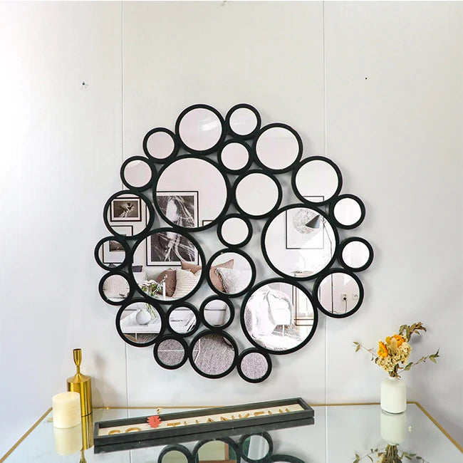 82cm Modern Decorative Large Mirrored Irregular Shape Wooden Framed Wall Mirror for Home Decor Wholesale Dropshipping Products
