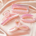 Para El Cabello Moda 2023 New Design Hot Pibk  Acrylic Shark Hair Claw Clip Fashion Pink Hair Clip Claw for Women