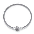 Fine Jewelry S925 Sterling Silver Custom Net Chain Photo Charm Bead DIY Bangle Bracelet