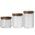 Food Grade Glass Container with Lid Bamboo Top - Dry Food Storage Pasta Container Grains Jars for Home Kitchen