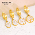 2026 Fashion 14k Gold Filled Huggie Hoop Earrings Stainless Steel Wholesale Tree of Life Earring
