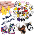 New Selling 2d Cute Cartoon Soft Rubber Keychains Dog unicorn Gamepad Keychains Accessories Sets for Promotion