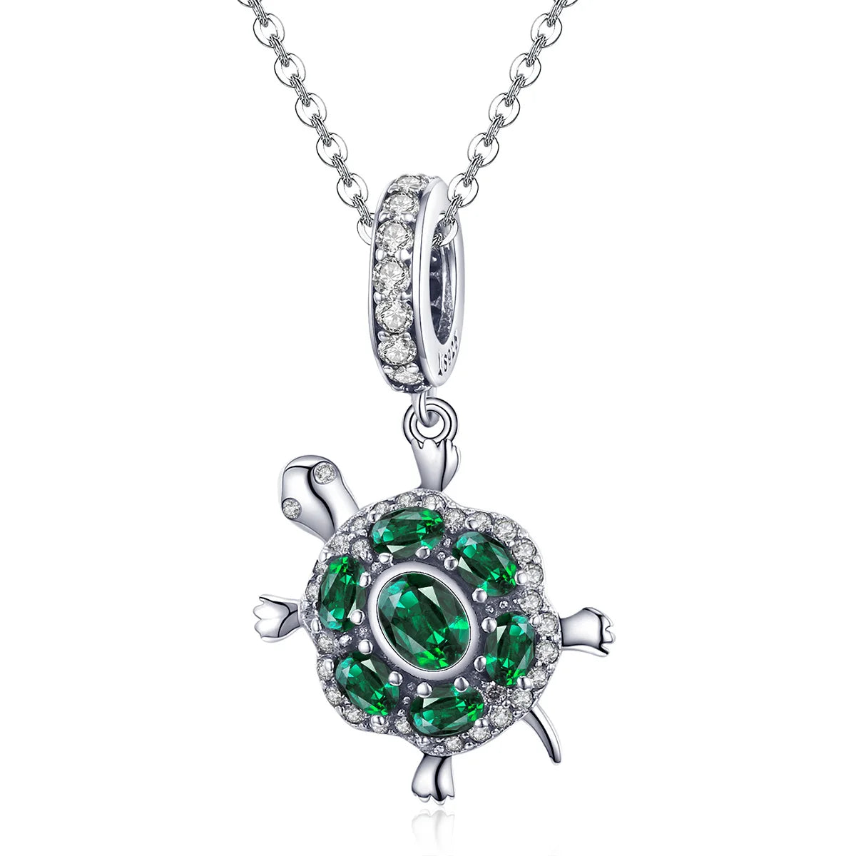 925 Sterling Silver Green Turtle Charm Beads Fit Bracelet & Necklace Pendant Lovely Animal Fashion Jewelry Gift SCC1017
