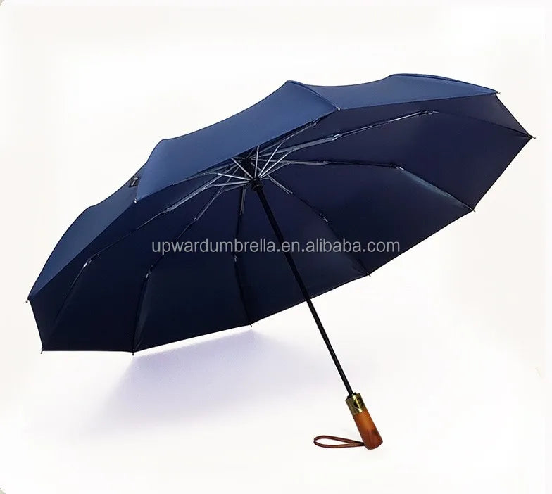 Folding Custom Umbrellas with Wooden Handle Auto Open Umbrella Uv Umbrellas with logo Prints Custom Made