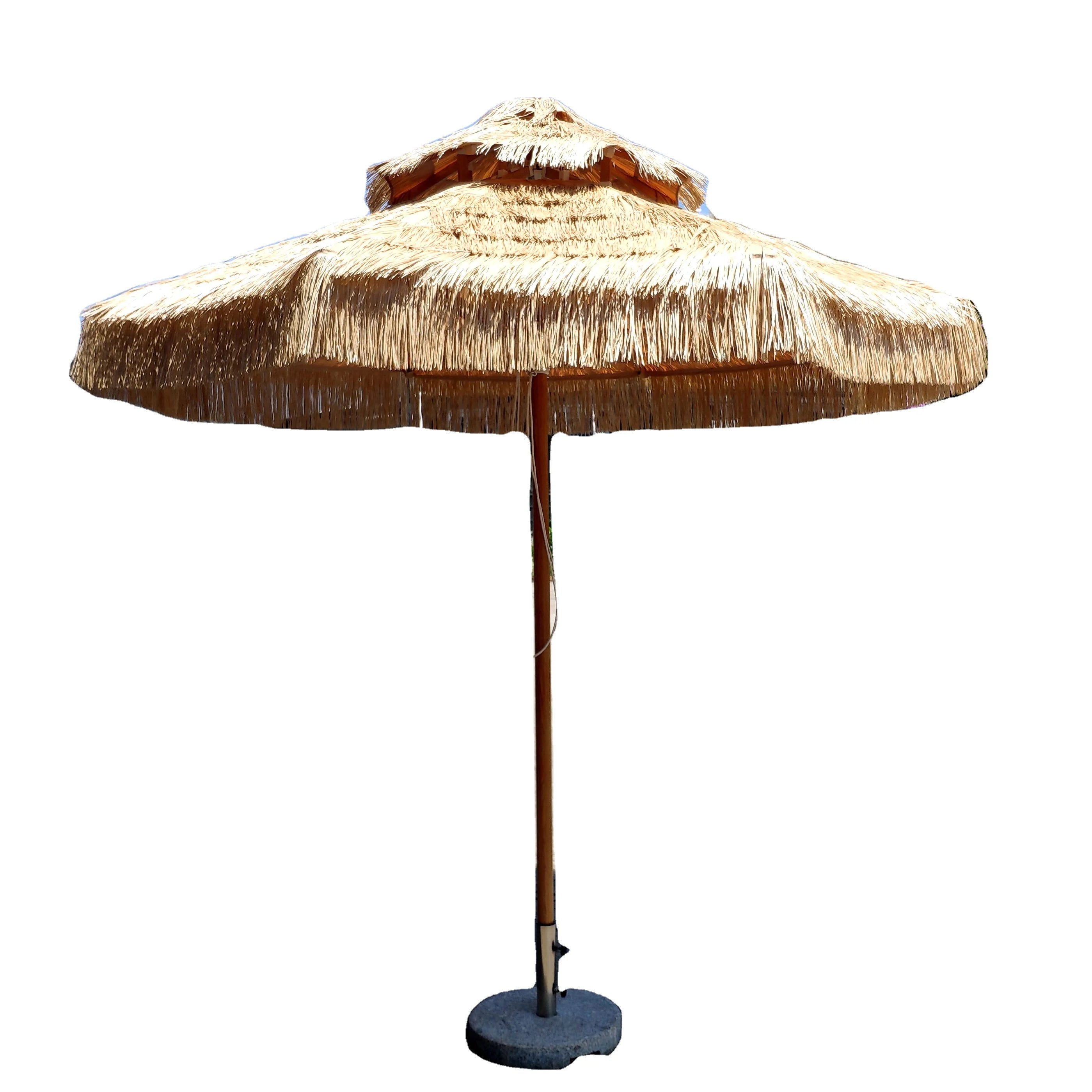 Wholesale Furniture Parasol Garden Thatch Beach Umbrella Garden Sun Rain Grass Garden Beach Big Uv Wedding Umbrella Outdoor