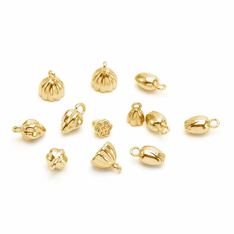 Wholesale Stainless Steel Mini Flower Buds Pendant Small Flower Tassel Pendant Accessories for Diy Earring Jewelry Making