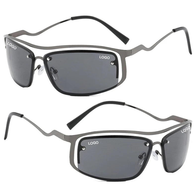 DL Glasses 2025 New Y2K Cat Eye Square Sunglasses Hollow Metal Frame Gradient UV400 Lenses Custom Logo Eyewear