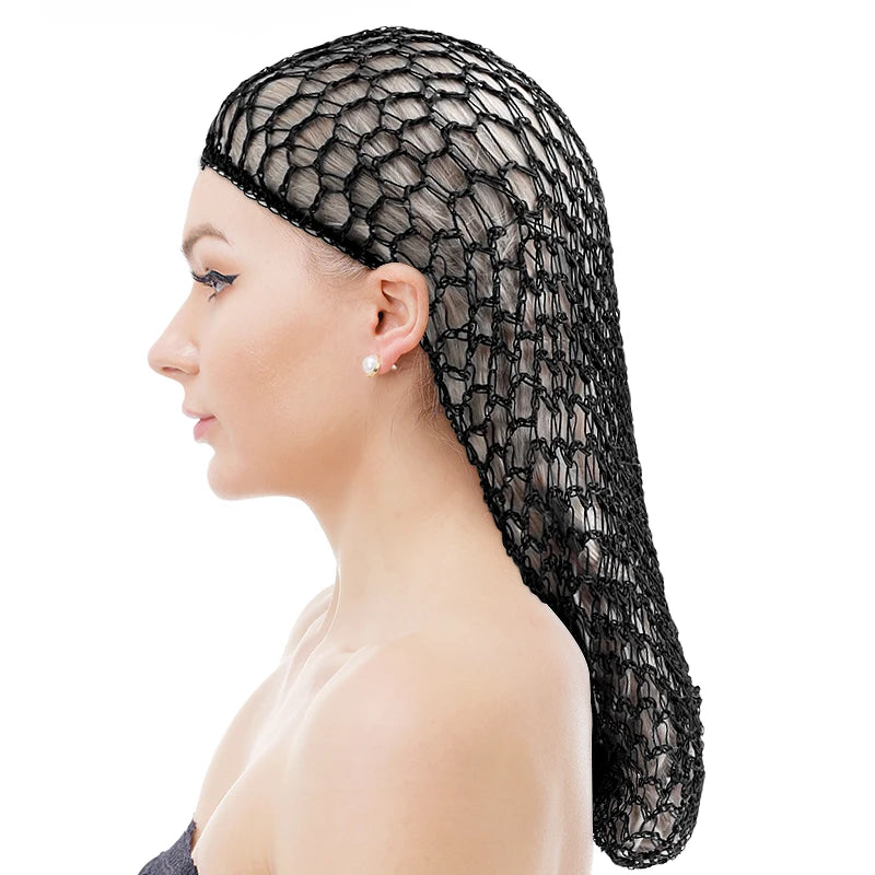 Mesh Crocheted Sleeping Caps Women Hair Snood Wig Bonnet Soft Breather Long Hair Net Hat for Maker up Sleep Cap