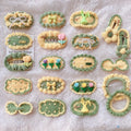 MIO Fashion New Handmade Crochet Hairpin Hair Rope Knitted Yellow Green Flower Bow Pearl Bb Hair Clip for Girls Hair Accessories