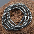 Wholesale Natural Stone Hematite Cross Bracelet Fashion Beaded Bracelets 4-10mm with Gemstone Meanings of BELIEF & FAITH