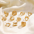 Wholesale Simple Adjustable Stainless Steel Rings Gold Plated Geometric Heart Rings for Women