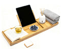 Luxury Bathroom Sets Accessories Bamboo Wood Luxury Bathtub Caddy Bath Tub Tray with Extending Sides Shower Caddies
