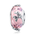 Butterfly Pink Handmade Crystal Glass Charm Beads for Women Original Silver 925 Bracelet European Fine Silver Jewelry Charms