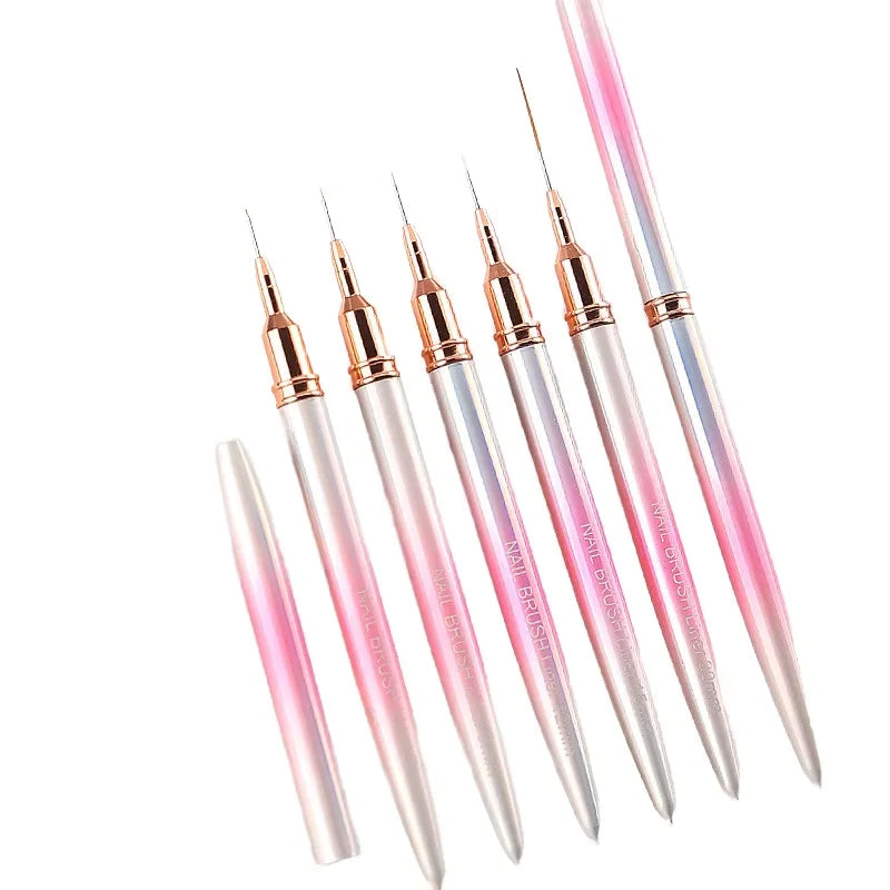 Gradient Pink Liner Brush Nail Brush Nail Art Liner Nail Art 9mm Brushes Private Label Pincel Liner Profesional