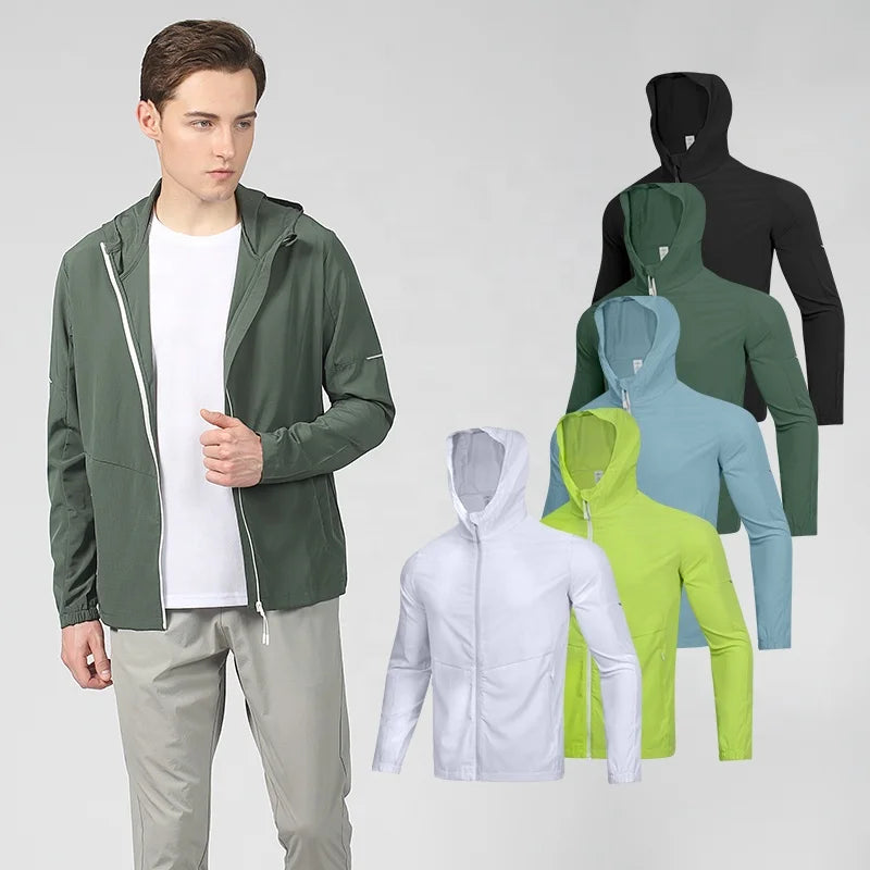 Hot Sale Workout Quick Dry Jackets Multiple Color Light Weight Jackets Mens Gym Zipper Jackets