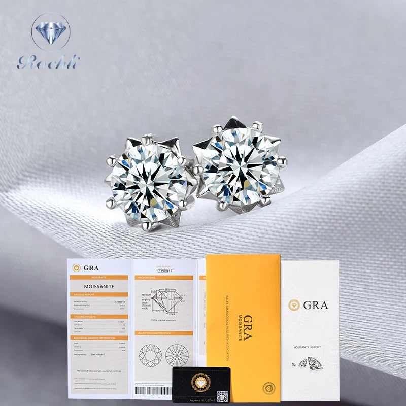 Hot Wholesale Fashion Jewelry Trendy Moissanite Diamond Ear Studs for Women and Men Snowflake Shape Earrings