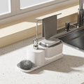 Sink Countertop Organizer Rack With Sponge Holder Dishwashing Soap Pump 2 in 1 Dish Washing Sponge Soap Dispenser